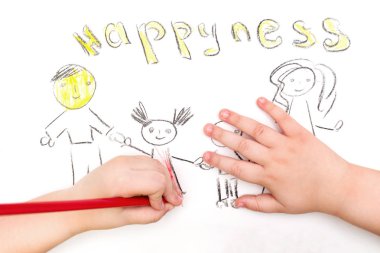 Childs'ın el boyalar kroki aile