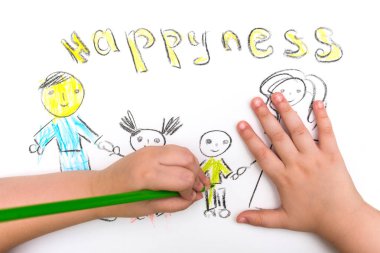 Çocuk Aile taslağını boyalar