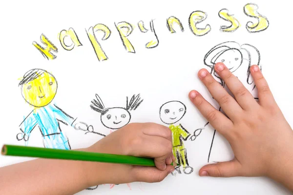 Çocuk Aile taslağını boyalar