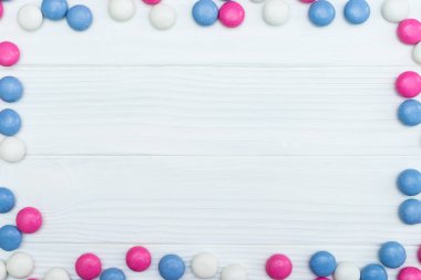 Renkli nane şekerleri çerçevesinden