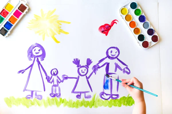 Childs'ın el boyalar kroki aile