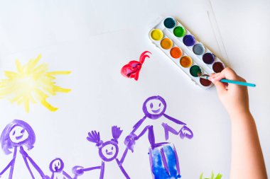 Childs'ın el boyalar kroki aile