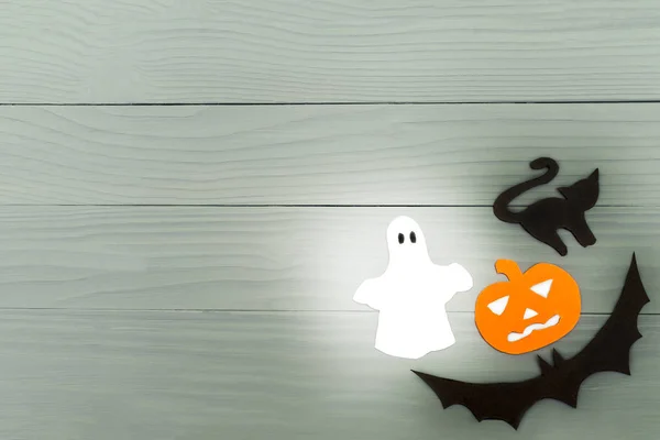 Untere rechte Ecke Rahmen der Silhouetten von Halloween-Papier — Stockfoto
