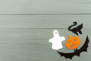 Halloween kağıt siluetleri alt doğru köşe çerçeve