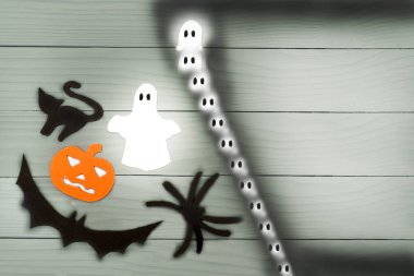Halloween kağıt siluet farklı karakter