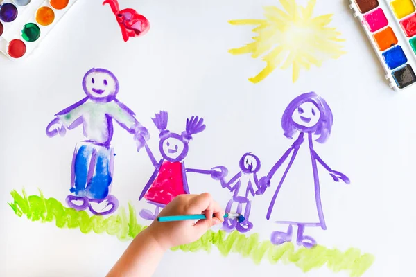 Childs'ın el boyalar kroki aile