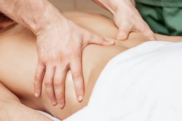 Terug Massage Rug Van Man Spa Salon — Stockfoto