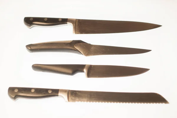 Knives Composition White Background — Stock Photo, Image