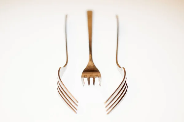 Forks Composition Isolated White Background — Stock Photo, Image