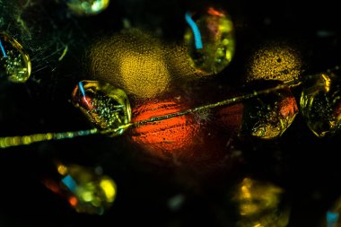 Renkli buzlar yeni yıl oyuncak topunda eriyor 