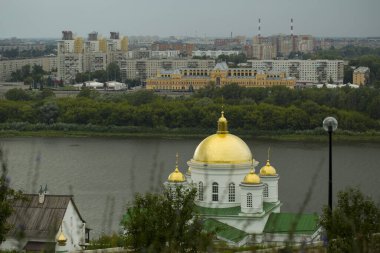 Nizhnii Novgorod Rusya 'daki nehir manzarası