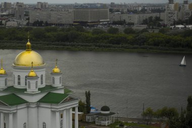 Nizhnii Novgorod Rusya 'daki nehir manzarası