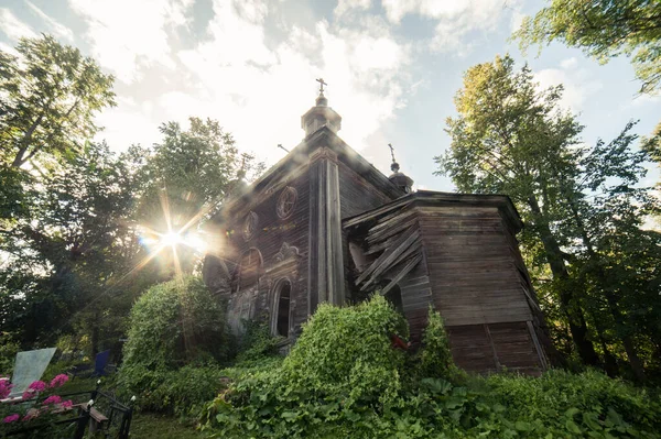 Detalhes Exterior Igreja Ortodoxa Cristã Abandonada — Fotografia de Stock