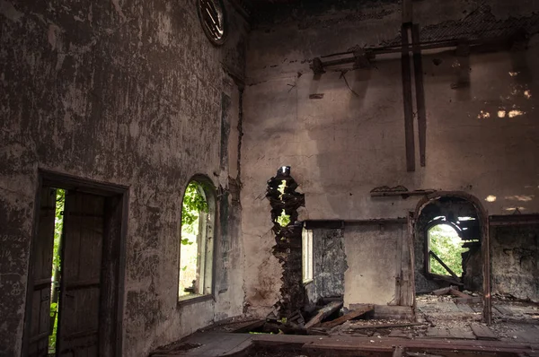 Deuren Ramen Details Van Het Interieur Van Verlaten Christelijke Orthodoxe — Stockfoto