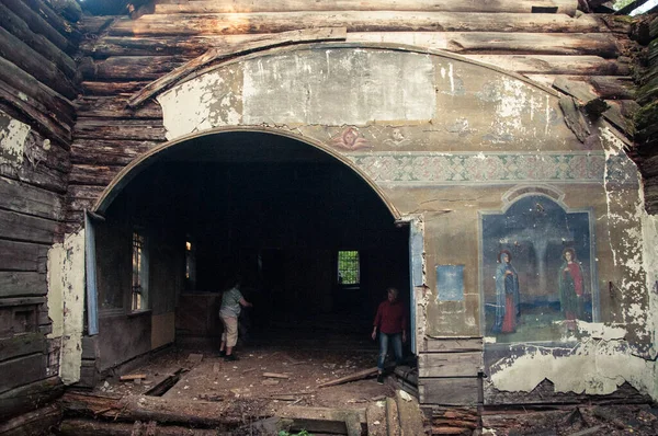 Puertas Ventanas Detalles Del Interior Iglesia Cristiana Ortodoxa Abandonada —  Fotos de Stock