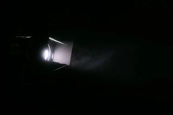 Big Spotlight Darkness Smoke — Stock Photo, Image