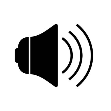 Ses düzeyi simgesi. Beyaz arkaplanda düz vektör illüstrasyon müziği.