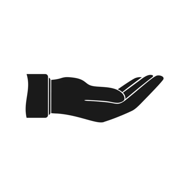 Icon Der Offenen Hand Flat Vector Illustration Arm Auf Weißem — Stockvektor