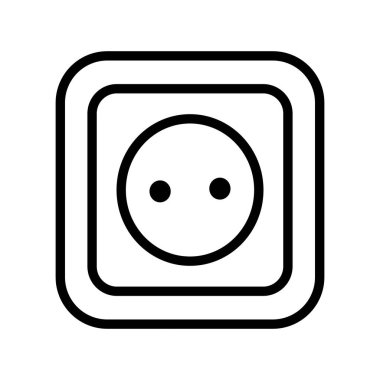 Soket simgesi. Siyah ile düz vektör illüstrasyonu