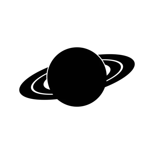 Значок Планеты Космическая Планета Сатурн Плоский Векторный Рисунок Белом Фоне — стоковый вектор