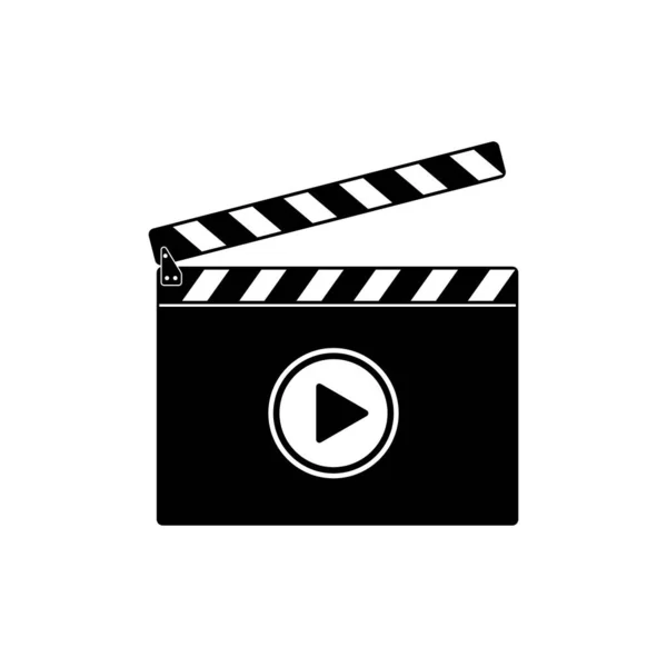 Película Clapper Tablero Icono Símbolo Vídeo Ilustración Vectorial Plana Sobre — Vector de stock