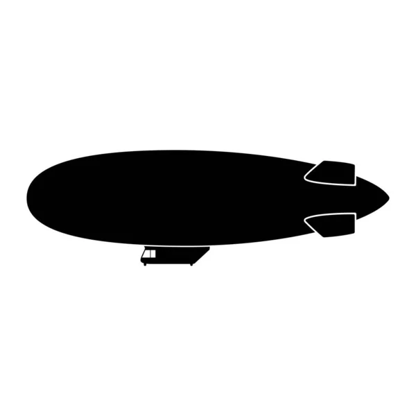 ベクトル ブランプ機 飛行船 目に見えない気球側の眺め ベクターイラスト — ストックベクタ