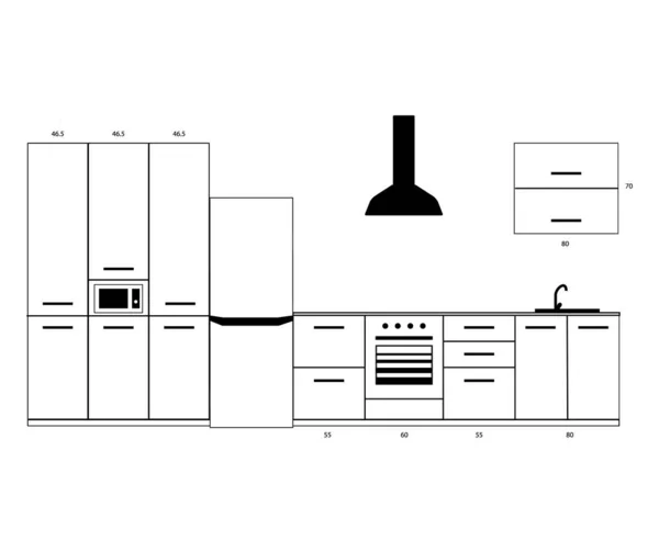 Proyecto Cocina Proyecto Diseño Idea Combinación Muebles Para Hogar Plan — Archivo Imágenes Vectoriales