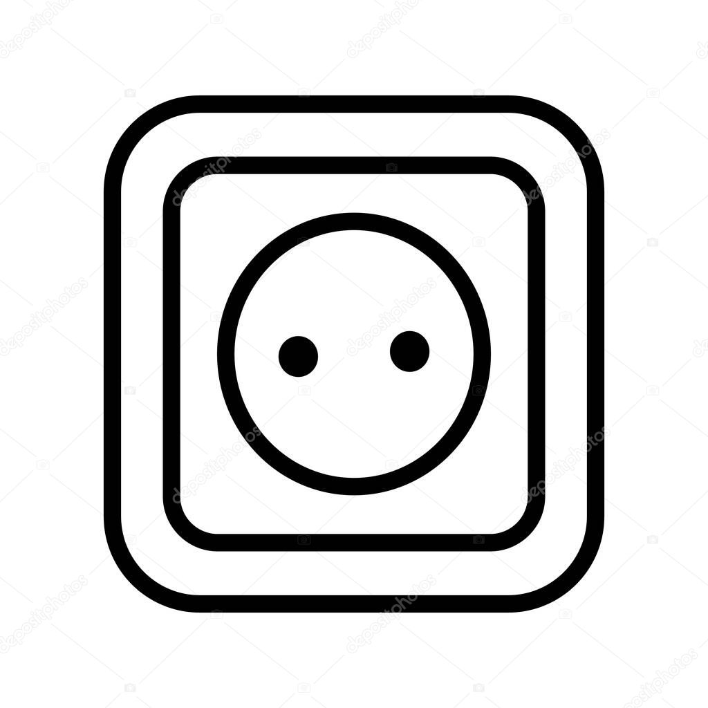 Socket icon. Flat vector illustration in black