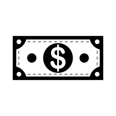 Para ikonu. Beyaz arkaplanda vektör illüstrasyon doları.