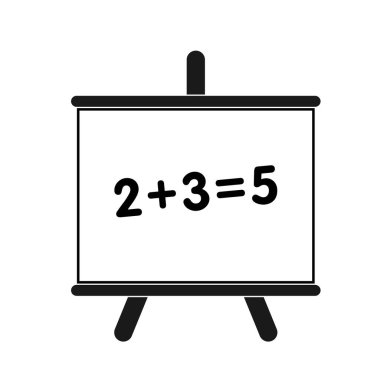 Bilgi panosu simgesi. Beyaz arkaplanda vektör illüstrasyon okulu tahtası.