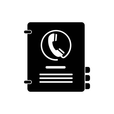 Telefon rehberi simgesi. Beyaz arkaplanda vektör illüstrasyon defter telefonu.
