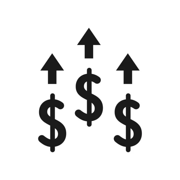 Icône Augmentation Dollar Illustration Vectorielle Croissance Argent Sur Fond Blanc — Image vectorielle