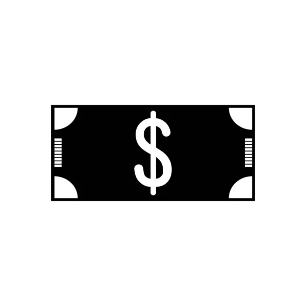 Icône Argent Illustration Vectorielle Dollar Sur Fond Blanc — Image vectorielle