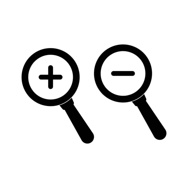 Increase Decrease Magnifying Glass Icon Vector Illustration Black — Stock Vector