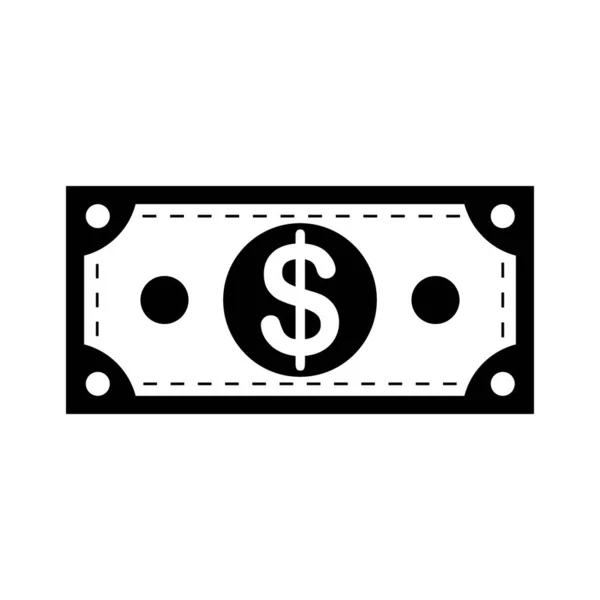 Para ikonu. Beyaz arkaplanda vektör illüstrasyon doları.