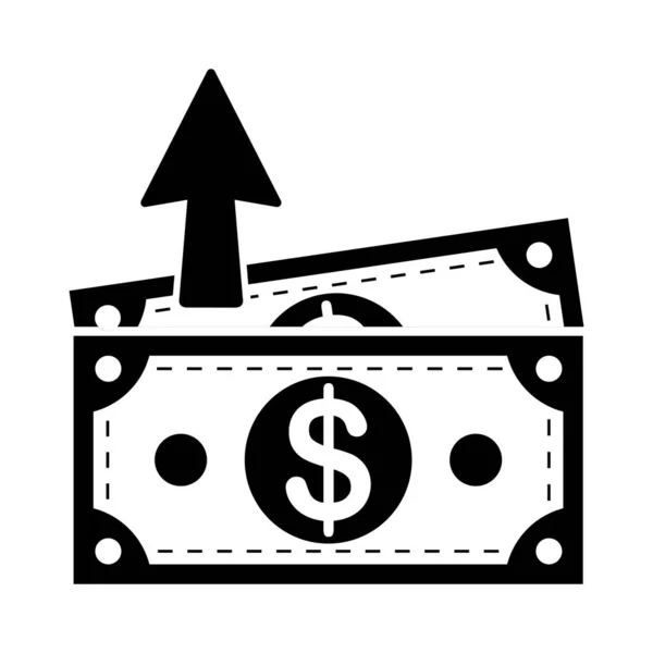 Icône Augmentation Argent Illustration Vectorielle Croissance Dollar Sur Fond Blanc — Image vectorielle