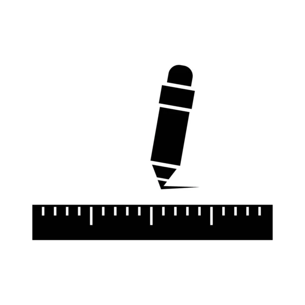 Ruler Pencil Icon Vector Illustration Symbol Measurement White Background — Stock Vector