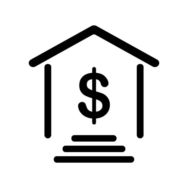 Icône Banque Argent Illustration Vectorielle Symbole Dollar Sur Fond Blanc — Image vectorielle