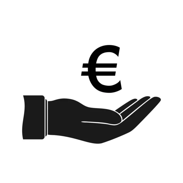 Bras Icône Argent Illustration Vectorielle Symbole Euro Sur Fond Blanc — Image vectorielle
