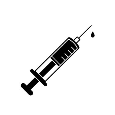 Tıbbi şırınga ikonu. Vektör illüstrasyon tıbbi aşısı