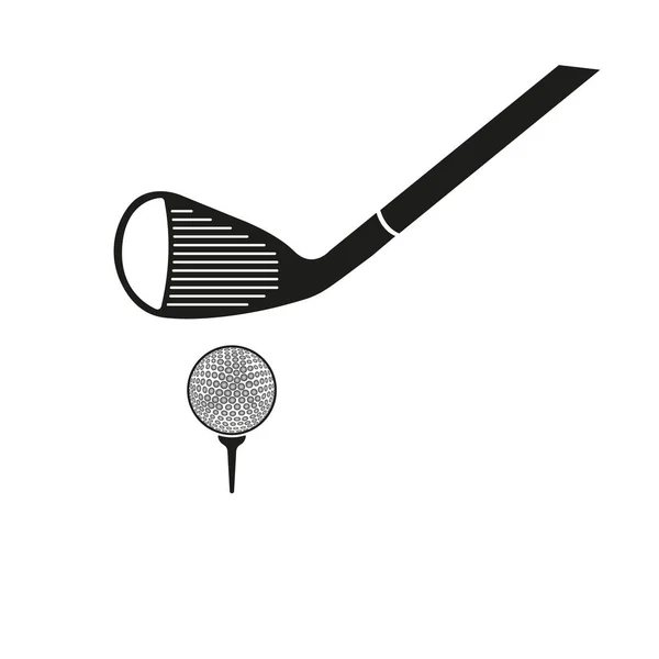 Pelota Golf Palo Hockey Icono Juego Golf Vector Ilustración — Vector de stock