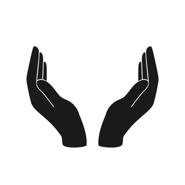 Иконка Двух Рук Векторная Иллюстрация Открытый Символ Ладони Белом Фоне Стоковый вектор