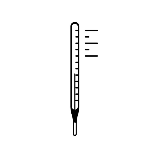 温度计图标 白色背景下的医用温度计符号 — 图库矢量图片