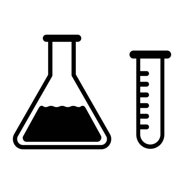 Icono Equipo Laboratorio Símbolo Tubo Prueba Ilustración Vectorial Sobre Fondo — Vector de stock