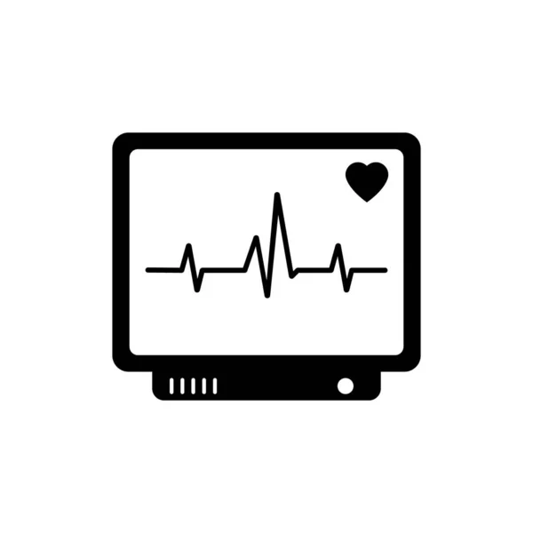 Icono Pantalla Del Monitor Cardíaco Ilustración Vectorial Latido Del Corazón — Vector de stock