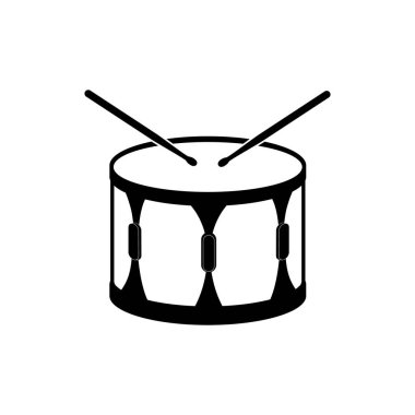 Davul Simgesi. Perküsyon müzik aleti. Vektör illüstrasyonu