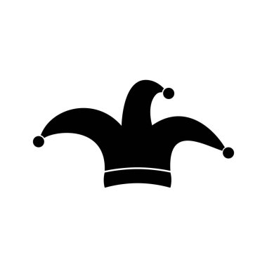 Soytarının siyah beyaz şapkası. Vektör illüstrasyonu