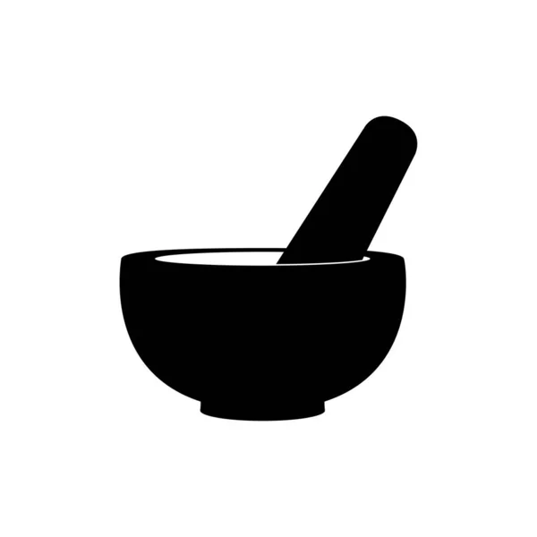 Mortar Pestle Pharmacy Icon Vector Illustration Mortar Grinding Mixing Seasonings — Stock Vector