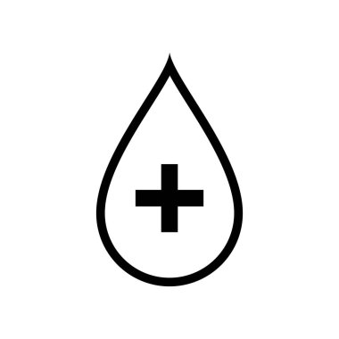 Kan damlası beyaz zeminde izole edildi. Tıbbi vektör.