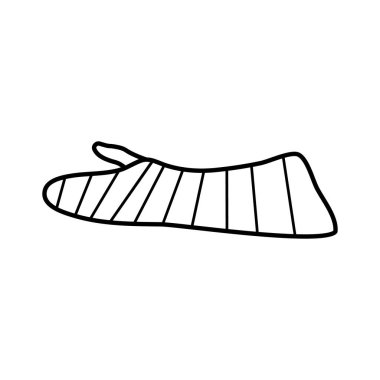 Onarılmış bandajlı kol başparmağı simgesi. Tıbbi veya sağlık tasarımı için vektör illüstrasyonu.